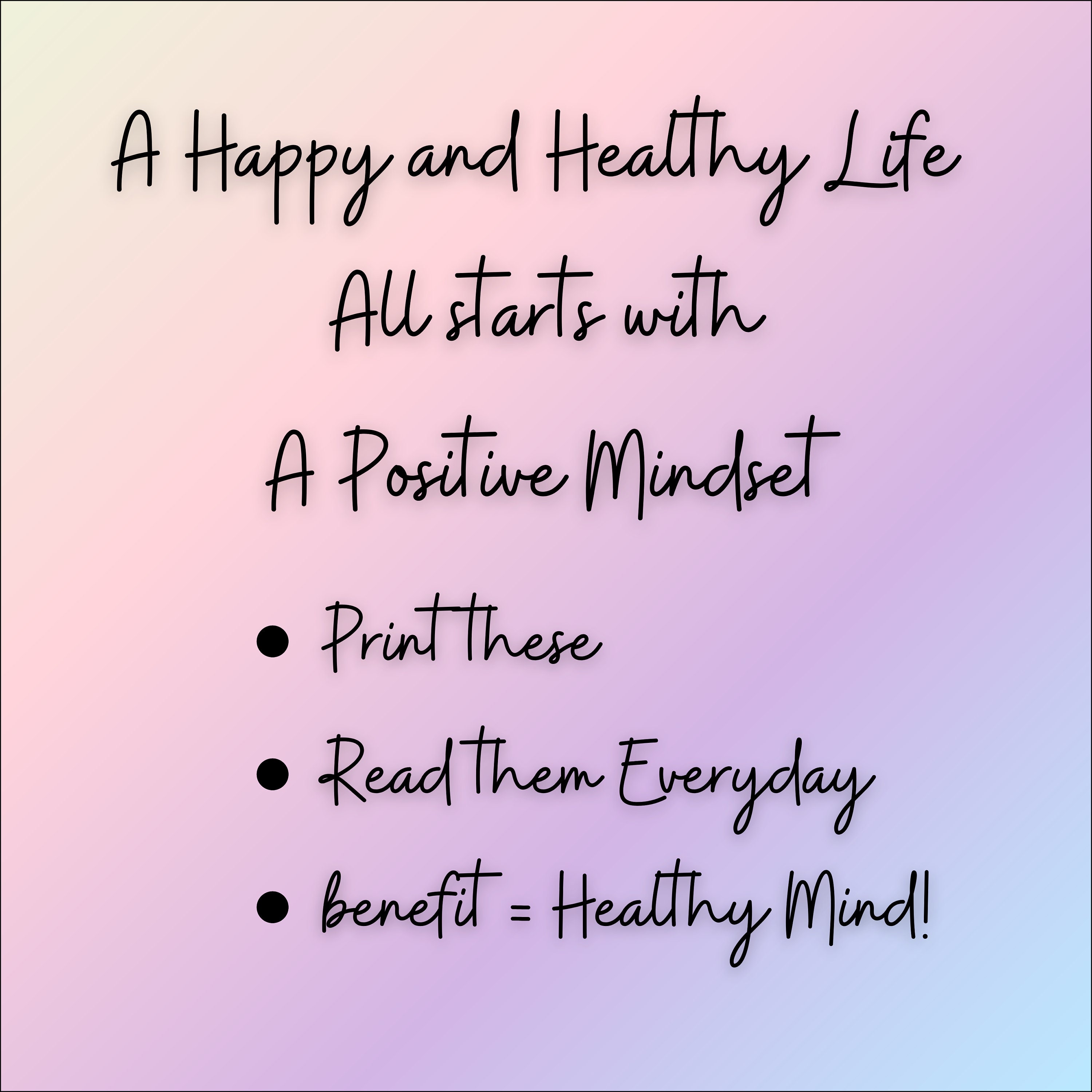 Digital Positive Affirmation Cards - Set of 25 Inspirational Cards With ...