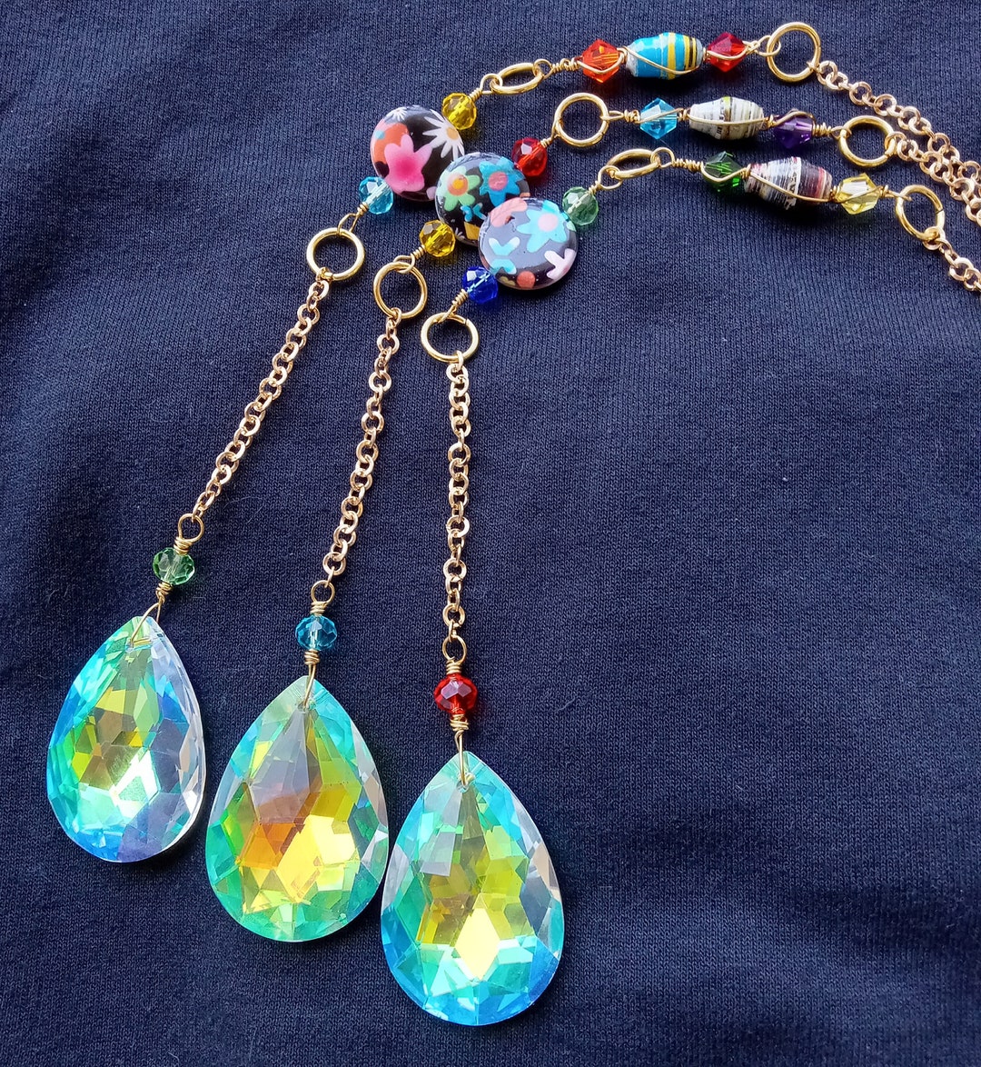 Crystal Suncatcher/genuine Crystal Rainbow Maker Wind Chimes Fair Trade