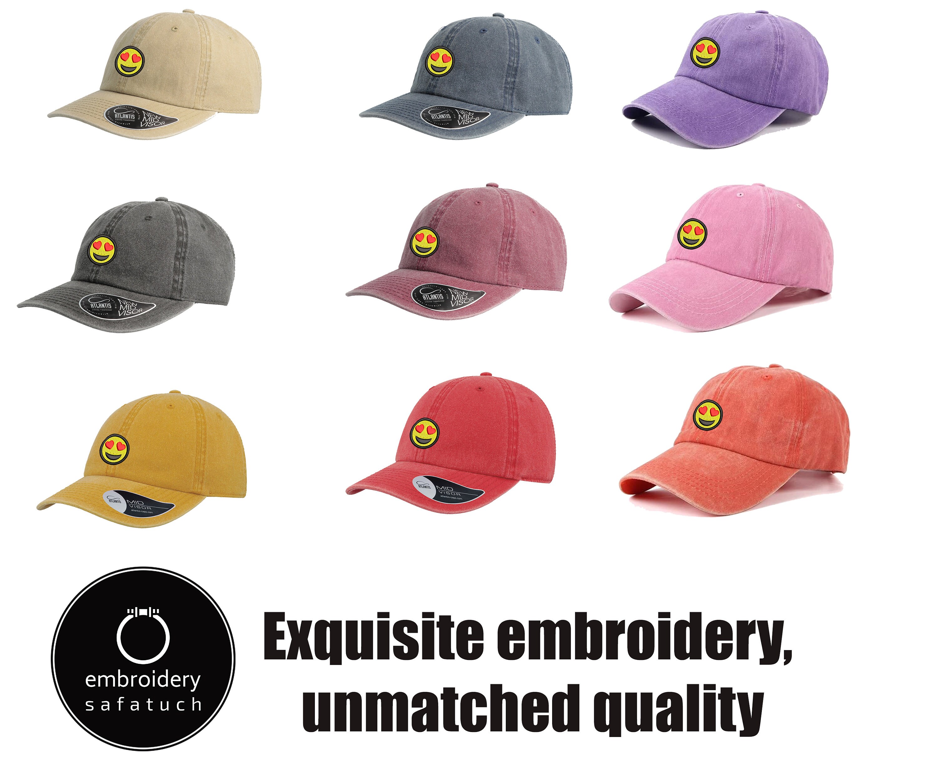 Personalized Cap With Emojis in Love, Cap for Lovers, Valentine's Cap