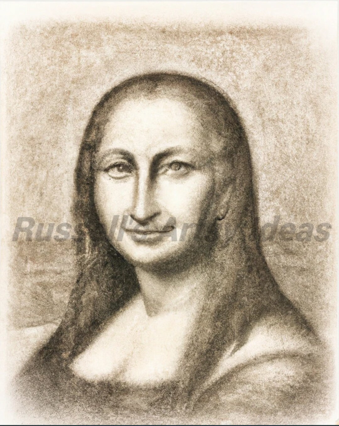 Pencil Drawing of the Mona Lisa - Etsy