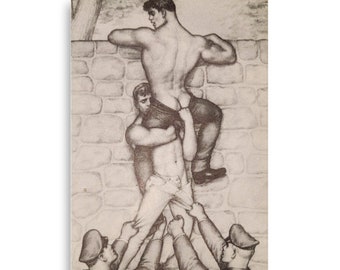 Tom of Finland Poster Physique Pictorial Gay Homoerotic drawing