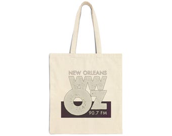 WWOZ New Orleans Jazz Music Radio Cotton Canvas Tote Bag