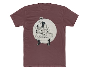 ETIENNE DOM/sub 2 Leather Uniform Gay Men's Cotton Crew Tee Tom of Finland