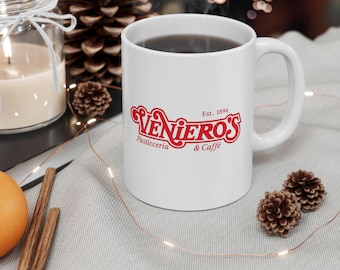Veniero's New York City Pastry Bakery coffee Ceramic Mug pastry cakes East Village Manhattan Cannoli