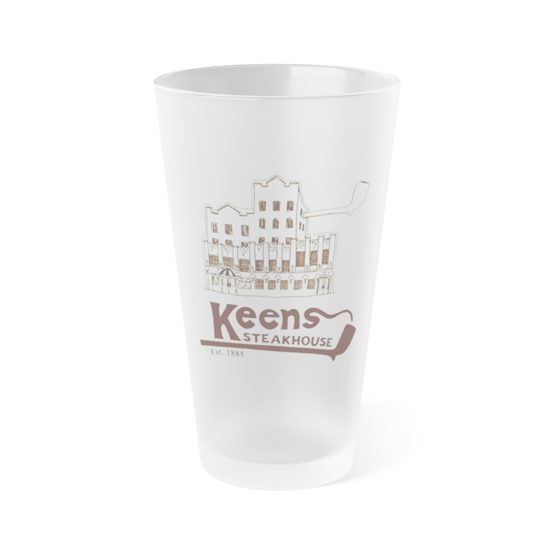 Copy of Keens Steakhouse Frosted Pint Glass 16oz New York Etsy