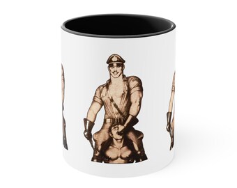 Tom of Finland Gay Leather Men Accent Coffee Mug, 11oz BDSM