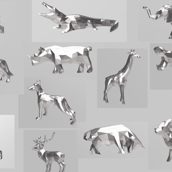Printable Geometric Animal Art - 3d print models- Create Your Own Modern Decor