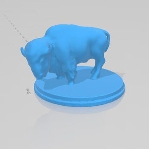 3D Bison Buffalo on Stand Model / Buffalo 3D Print Model / Bison Statue