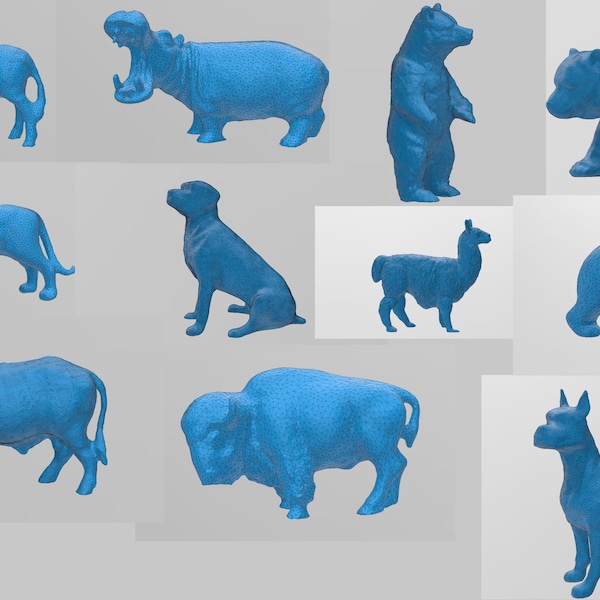 Animal Kingdom STL Files-  24 pack land Animal 3D model collection - 3D Printable