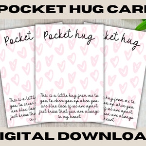 ポケット ハグ カード テンプレート、ポケット ハグ PNG、印刷可能な裏カード、商用利用、印刷およびカット ファイル、ビジネス用デジタル ダウンロード、ベア ハグ