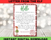 Letter From Elf, Elf Arrival Letter, Elf Digital Download, Hello from The Elf, 2023 Elf Accessories, Christmas Activities for Kids, I'm back