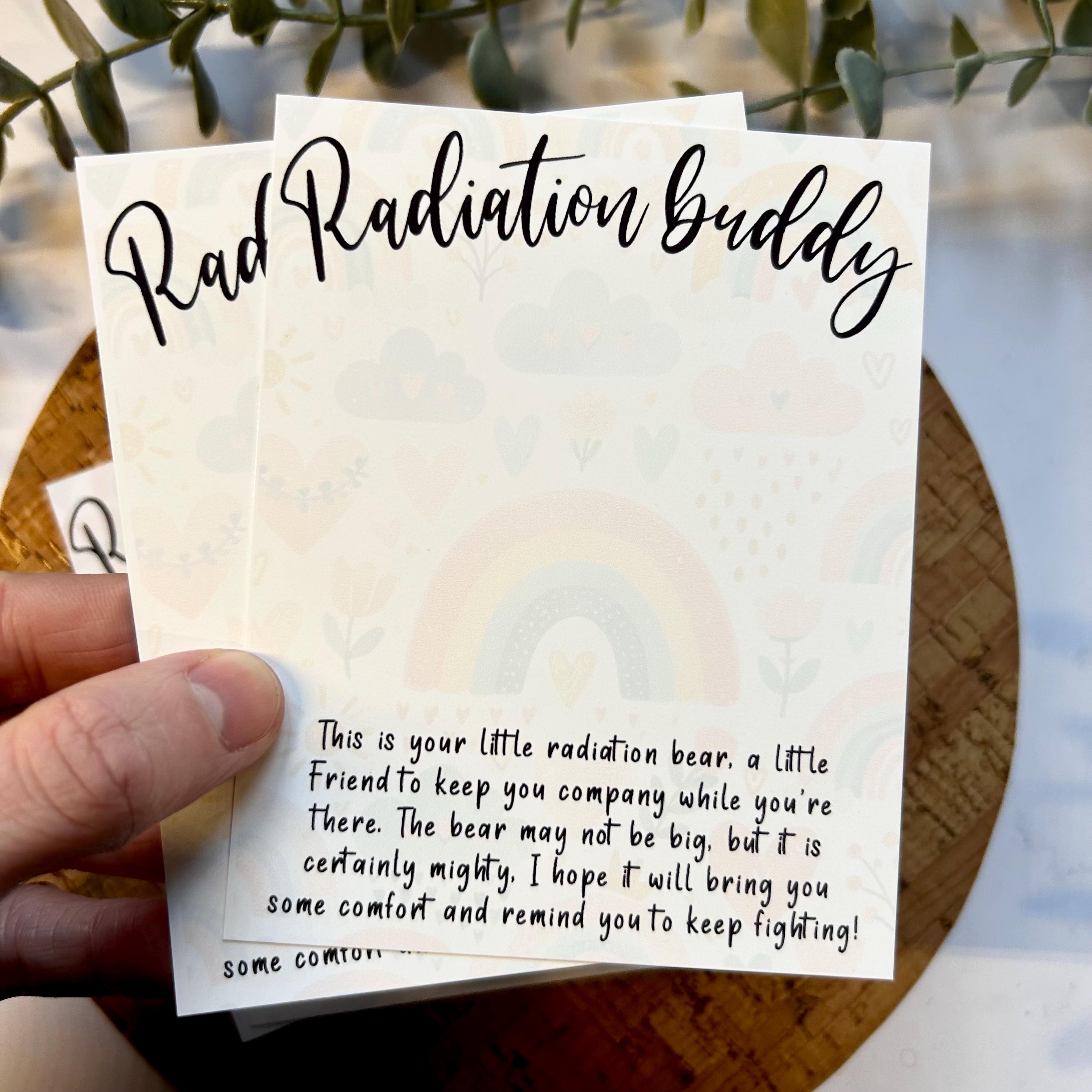 Brain Radiotherapy Card Pocket Hug Backing Card, Radiotherapy Buddy Bear Card, Small Business ...