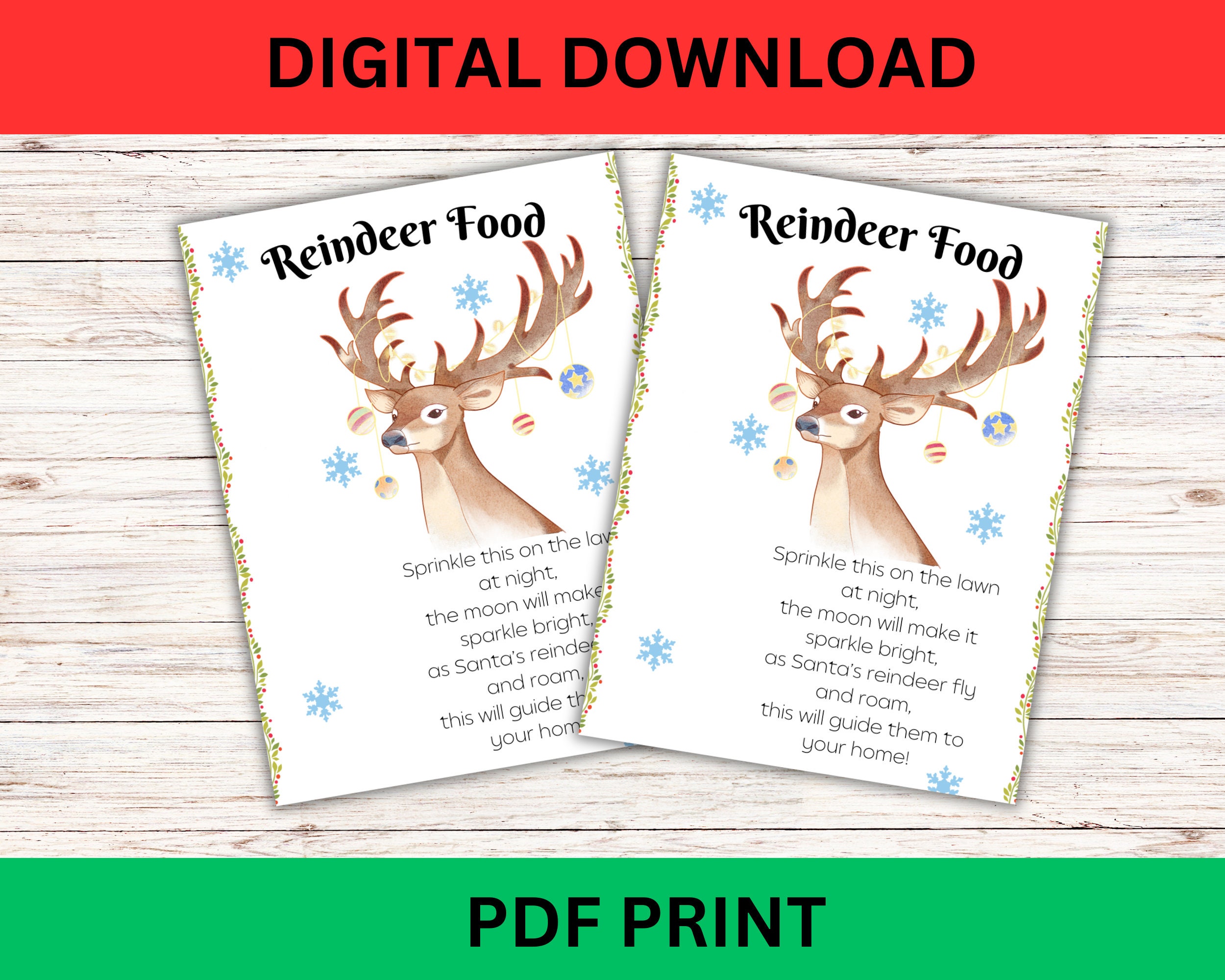 Reindeer Food Printable, Magic Reindeer Dust, Digital Download for ...