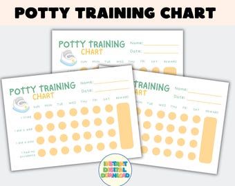 Toilet Training Chart, Potty Training Chart, Printable Reward Chart for Kids, Toddler Potty Training Chart, Downloads for Busy Parents, PDF