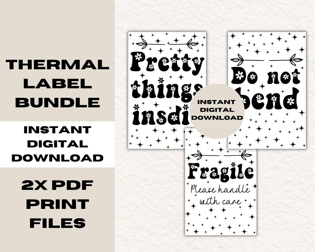 Thermal Label Bundle, Do Not Bend, Fragile Label, Pretty Things