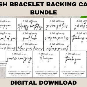 Wunsch Armband Karte Vorlage Bundle, Armband Display Karten, Geschäftsbedarf, druckbare Schmuck Karte, digitaler Download für kleine Unternehmen
