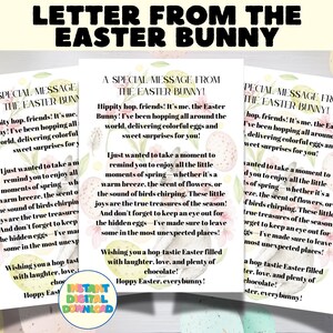 Easter Bunny Letter Digital Download, Letter from Easter Bunny, Printable Easter Activities, Easter Egg Hunt and Games, Print At Home Easter