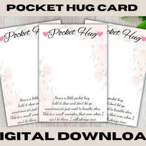 Modelo de cartão de apoio PNG, Pocket Hug PNG, Download digital PNG, Licença de uso comercial, Download instantâneo para impressão, Cartões de exibição