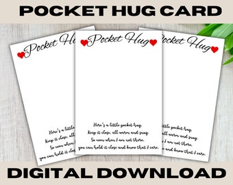 Pocket Hug Card PNG, Pocket Hug Template, Commercial Use PNG, Printable Backing Cards for Business, Print and Cut File, Thinking of You Card