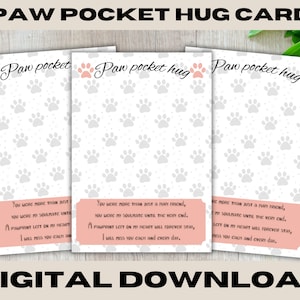 Modèle de carte de câlin de poche, câlin de poche PNG, carte de support imprimable, usage commercial, câlin de poche de patte, téléchargement numérique pour les entreprises, perte d'animal de compagnie