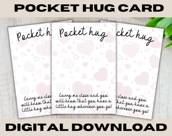 Pocket Hug Card Template, Pocket Hug PNG, Backing Card Printable, Commerical Use, Print and Cut File, Digital Download for Business,Bear Hug