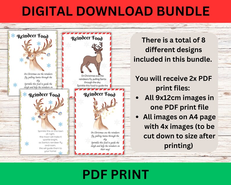 Magic Reindeer Dust Printable, Digital Download Christmas Bundle ...