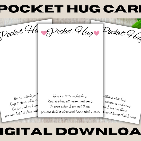 Pocket Hug Card Template, Pocket Hug PNG, Backing Card Afdrukbaar, Commercieel Gebruik, Print en Cut File, Digitale Download voor Bedrijven, Bear Hug