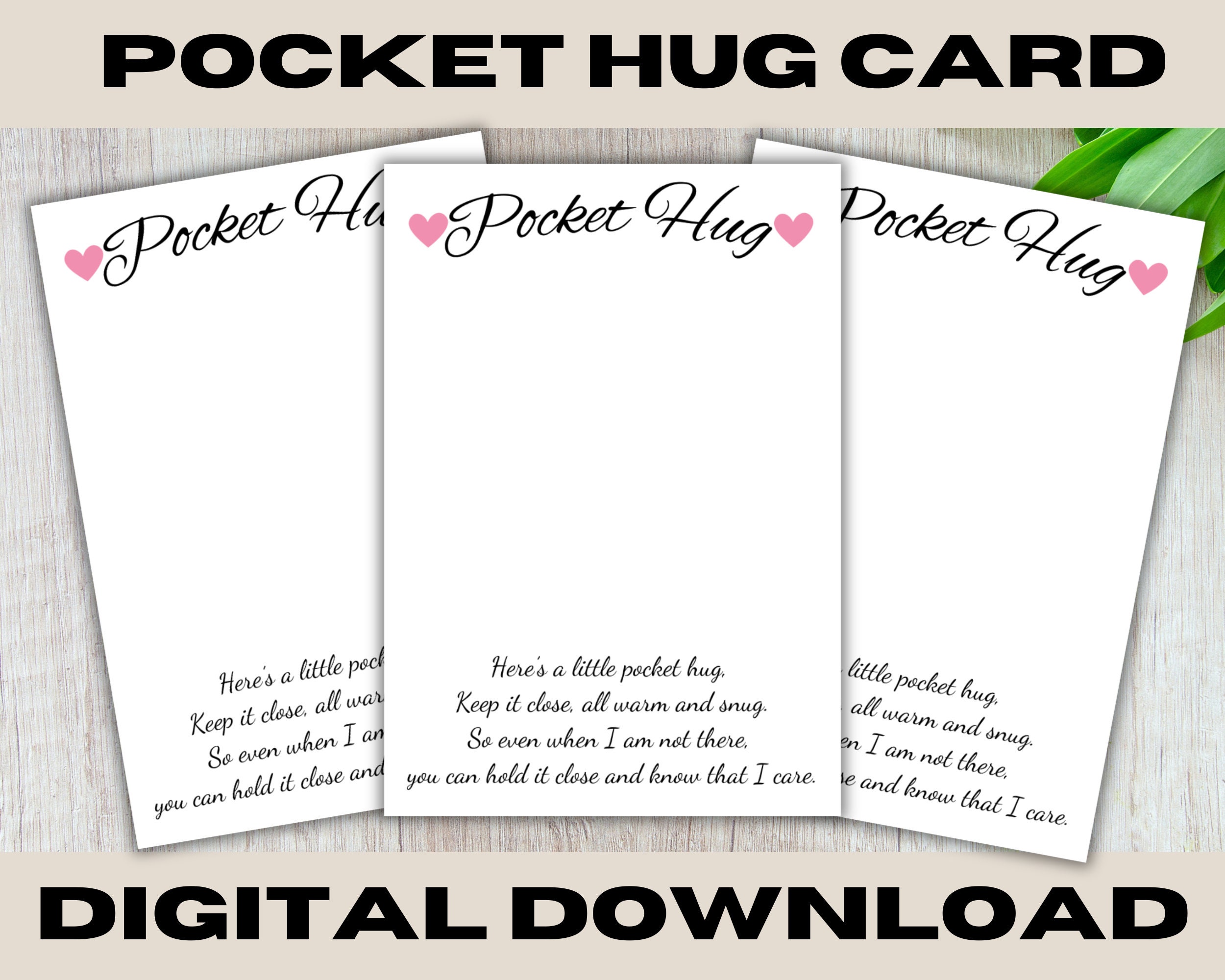 Pocket Hug Card Template, Pocket Hug PNG, Backing Card Printable Pocket Hug Card Template, Pocket Hug PNG, Backing Card Printable