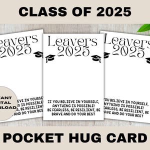 Leavers 2025 Backing Card Template, Class of 2025 Pocket Hug Card, 2025 Leavers Gift Idea, Small Business Supplies, Print and Cut File, PNG