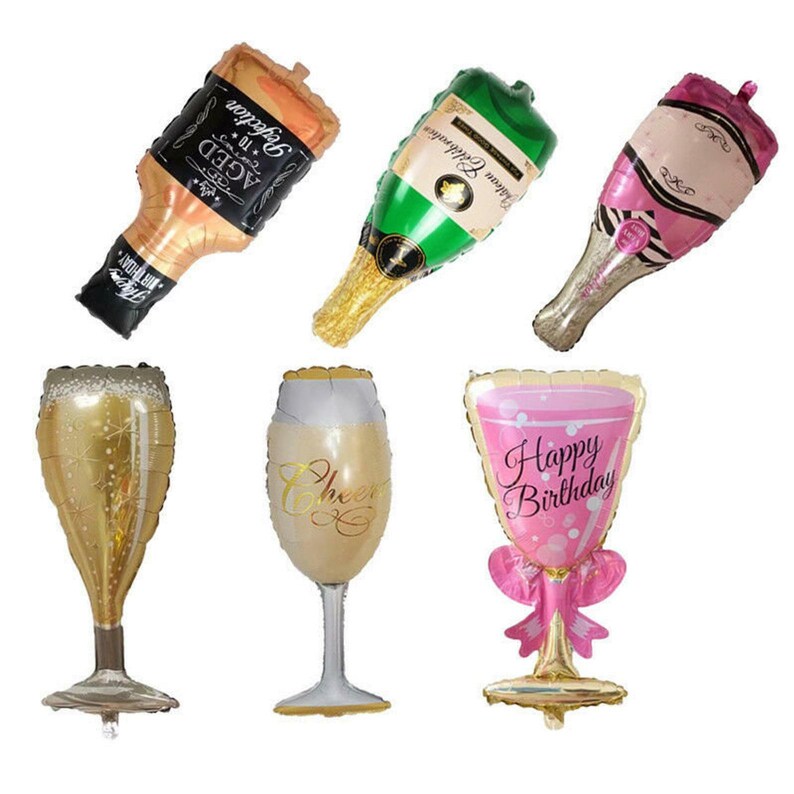 Happy Birthday Balloons Large Mylar Foil Alcohol Bottle Etsy