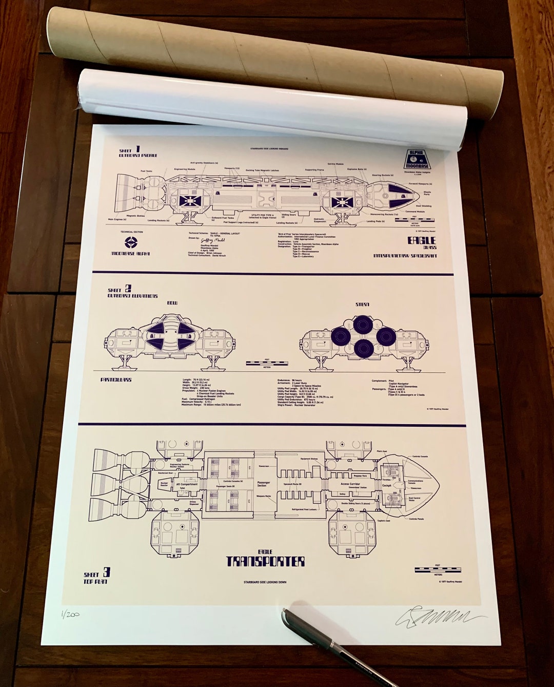 Space 1999 Original Eagle Blueprint - Etsy