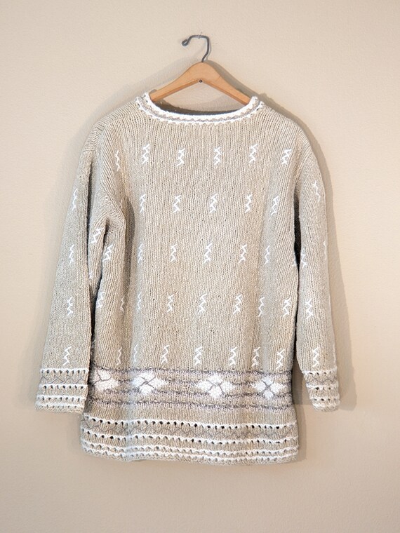 Vintage hand knit silk blend sweater - image 2