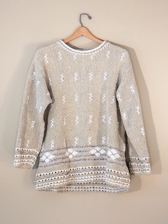 Vintage hand knit silk blend sweater - image 1