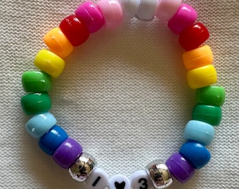 Number 13 Rainbow Friendship Braclet (1)