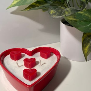 Red Heart Candle, Gift for Mom, Heart Candle, Valentine’s Day