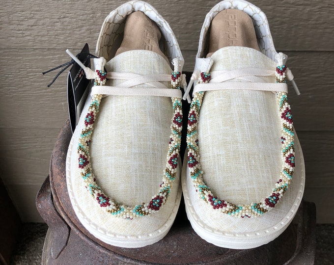 Cowhide Hey Dudes With Beads Etsy