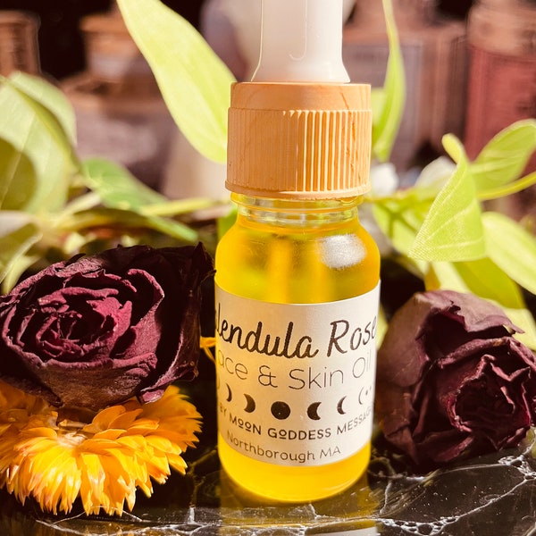 CALENDULA ROSE Face & Skin Oil, anti-aging face serum, natural skincare, eczema relief