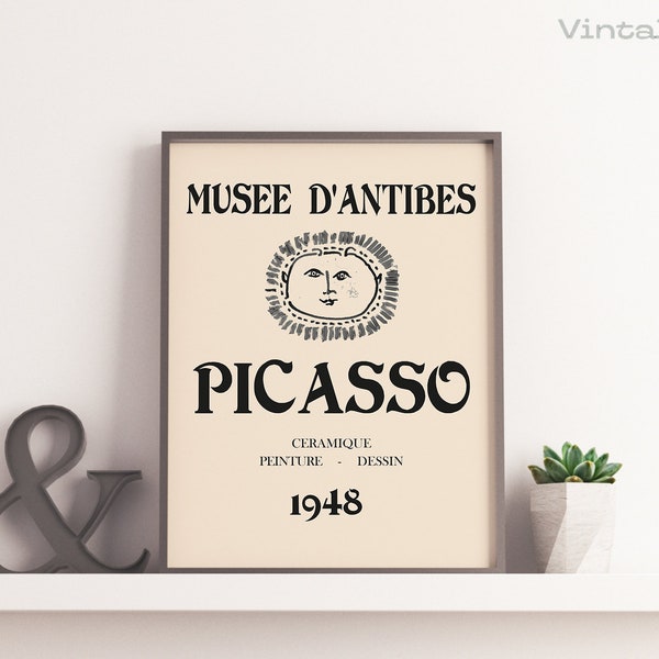 Pablo Picasso Lithograph Poster | Musee d'Antibes Ceramique, Peinture, Dessin 1948 | Fine Art Print Digital Download | Printable Wall Art