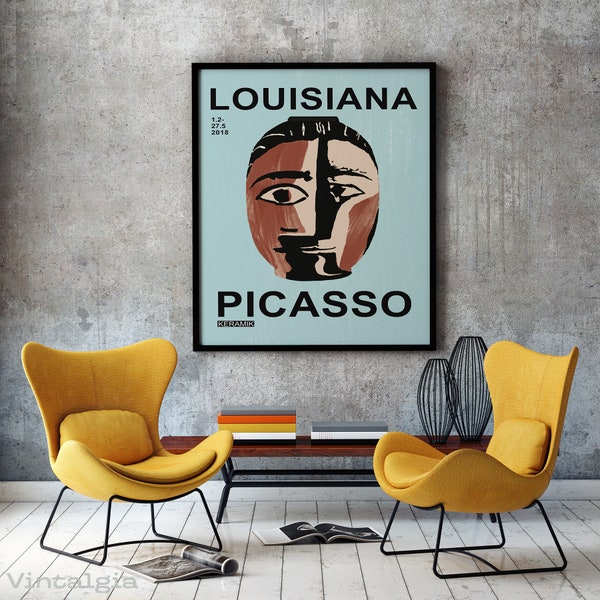 Vintage Louisiana Keramik Exhibition Poster | Pablo Picasso  | Fine Art Print | Digital Download | Instant Download | Printable Wall Art