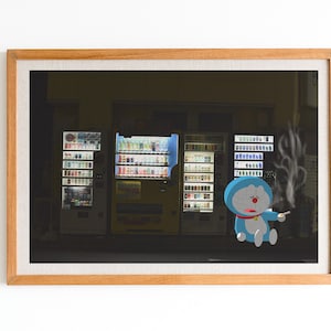 喫煙ドラえもん写真壁プリントデジタルダウンロードjpg