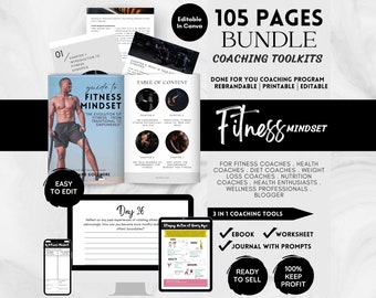 Fitness Bundle Done For You Coaching Tool | eBook, Worksheet, Journal | Fitness Goal, Fitness Planner, Fitness Guide, Fitness Mindset
