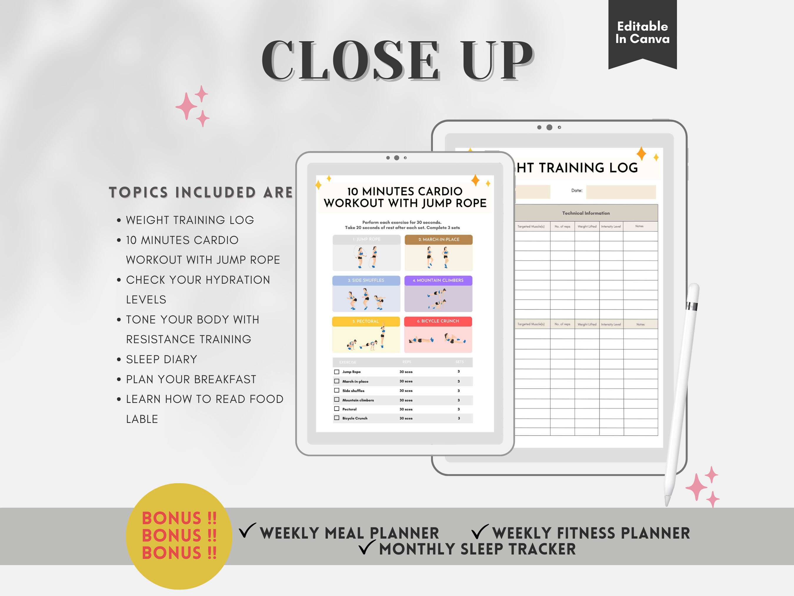 Body Transformation Worksheet, PLR Life Coaching Program, Weight Loss ...
