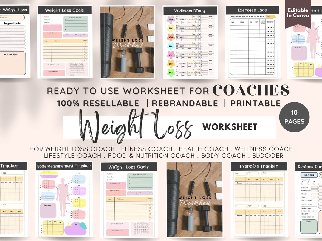 Printable Weight Loss Worksheet Weight Loss Tracker Weight - Etsy