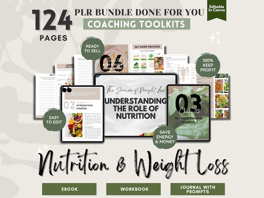 PLR Bundle Nutrition & Weight Loss Workbook, Done for You Ebook ...