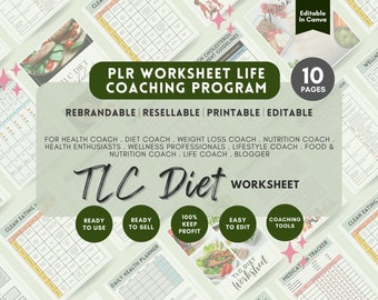 Diet Meal Plan Worksheet, Weight Loss Planner, Weight Loss Meal Plan, Diet Guide, Healthy Food, Diet Tracker, PLR Life Coaching Program