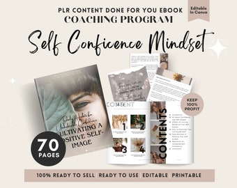 PLR Life Coaching Program, Confidence Mindset Done For You Ebook, PLR Guide, Editable Templats, Life Coach, Self Love & Self Esteem Coach