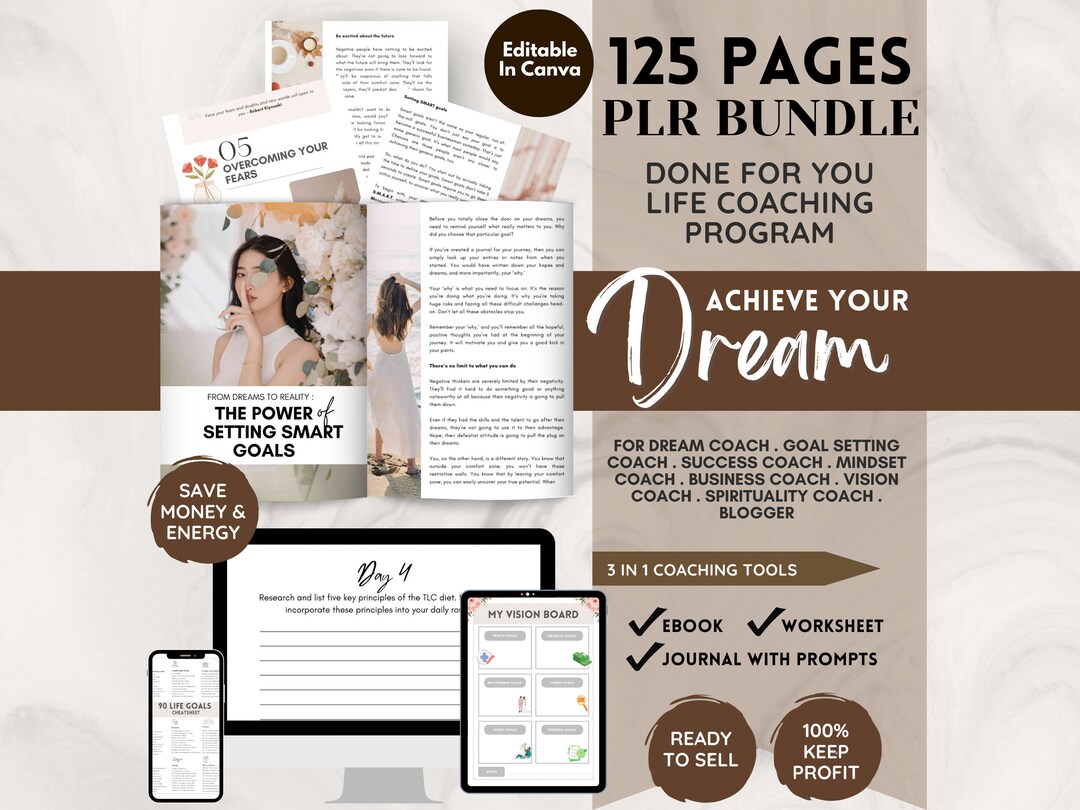 PLR Bundle Life Coaching Program, Done for You Ebook, Workbook, Journal ...