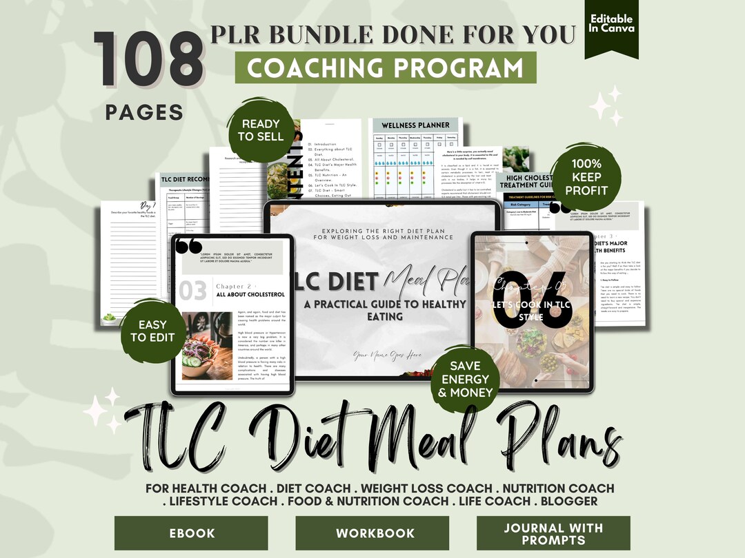 Meal Plans for TLC Diet, Bundle PLR Life Coaching Program, Weight Loss ...