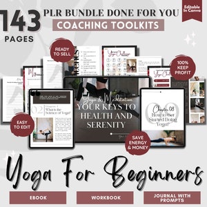 PLR Bundle Done For You Yoga ebook, Journal, Worksheet, PLR Life Coaching Program, Weight Loss Guide, PLR Guide, Fitness Planner, Lifestyle