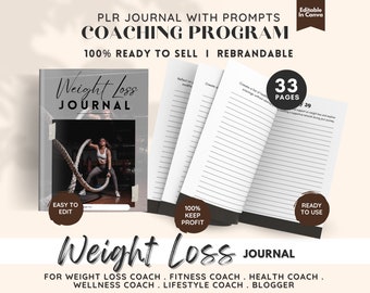 Weight Loss Journal, PLR Guide, Weight Loss Guide, PLR Life Coaching Program, Editable Journal, for Weight loss Coach, Fitness Coach